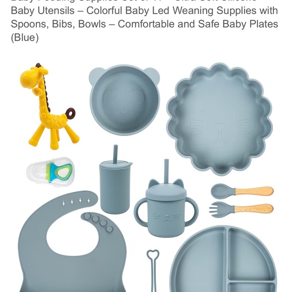 Kiddie Crave Other - Baby Feeding Supplies Set of 11 – Ultra Soft Silicone Baby Utensils